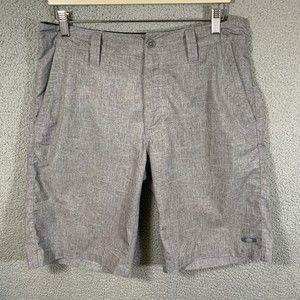 Oakley Shorts Mens 32 Grey Performance Stretch Golf Flat Front